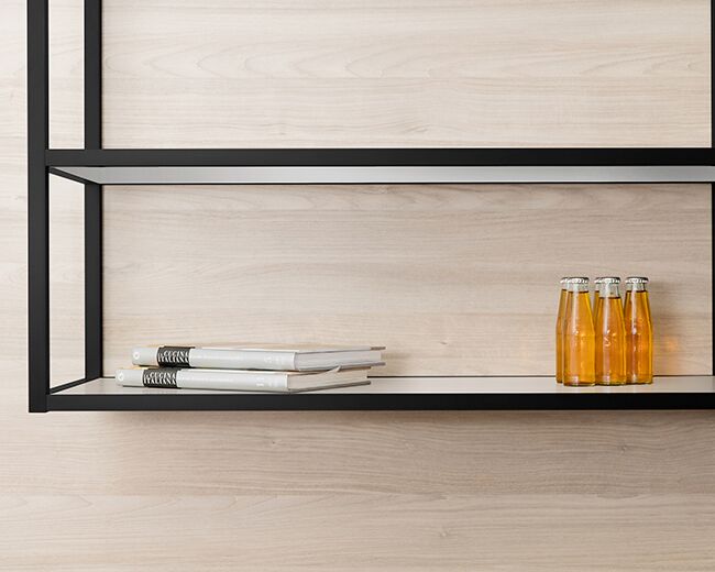 Shelving Systems ºelement Designs, Large Black Metal Bookcase With Glass Shelves